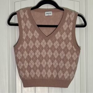 Sunday Best Aritzia Women's Merino Wool Quinn Argyle Sweater Size XS